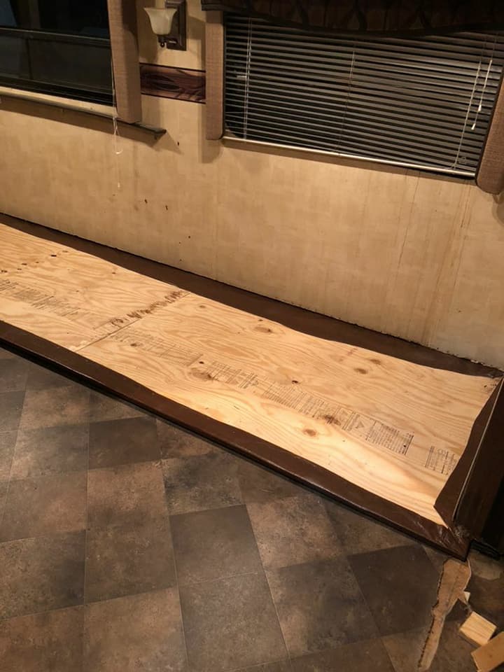 New plywood subfloor installed